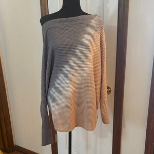 Women's Off-Shoulder Waffle Knit Sweater